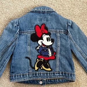 GAP Kids Blue Denim Jacket with Minnie Mouse Patch